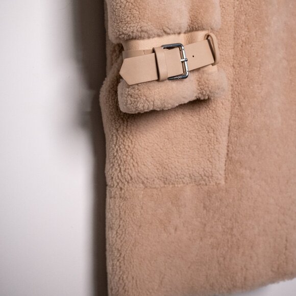 Maje Two-tone shearling coat - Picture 3 of 5